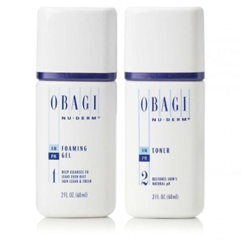 OBAGI TRAVEL SIZE NU-DERM FOAMING GEL + TONER SET